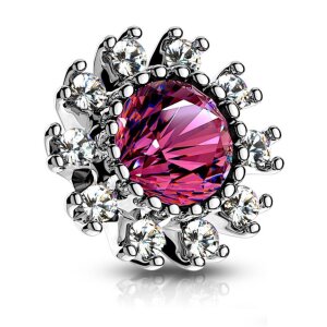 Stahl - Dermal Anchor - Kristalle Design Pink (PK)