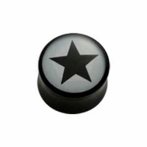 Acrylic - Plug - concave - Black Star