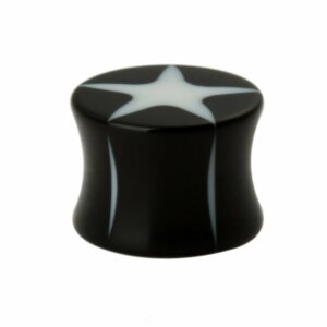 Acrylic - Plug - concave - Star - White