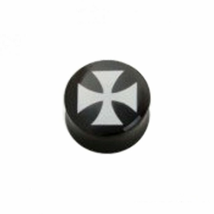 Acryl - Plug - konkav - Eisernes Kreuz - schwarz