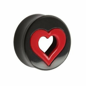 Kunststoff - Plug - schwarz - Rotes Herz