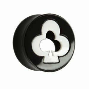 Acrylic - Plug - Black - white leaf