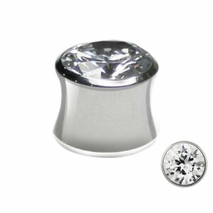 Stahl - Plug - Double Flared - mit Cubic Zirkon