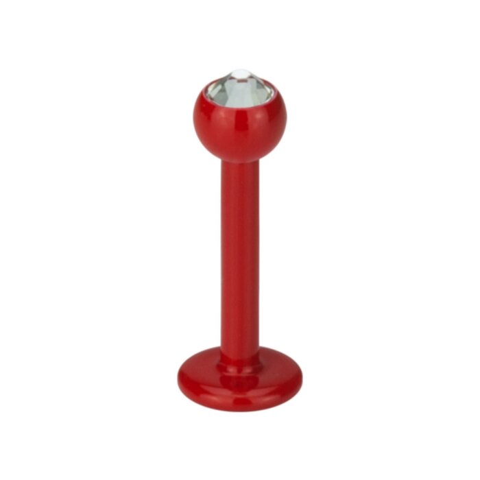 Stahl - Mini-Labret - Rot - Kristall - SWARVOSKI -...
