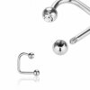 Stahl - Lip Hoop - Kristall 1,6mm 10mm 4mm