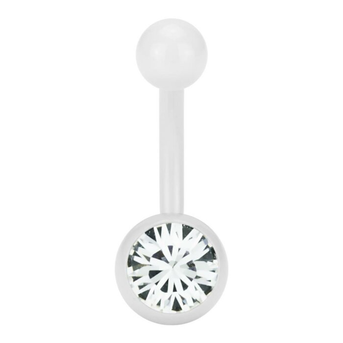 Stahl - Banane - weiß - Kristall - SWAROVSKI - Supernova...