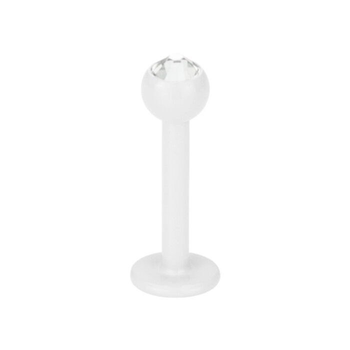 Stahl - Mini-Labret - weiß - Kristall - SWAROVSKI -...