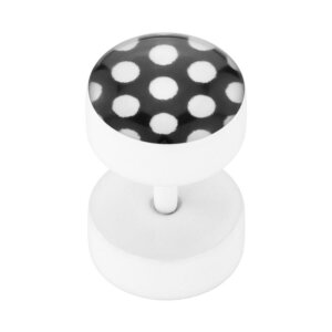 Steel - Fake Plug - Polka Dots - Black-white - Supernova...