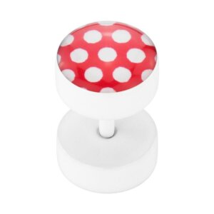 Steel - Fake Plug - Polka Dots - red-white - Supernova...