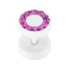 Stahl - Fake Plug - Kristall - SWAROVSKI - Supernova Concept - Fuchsia (FA)