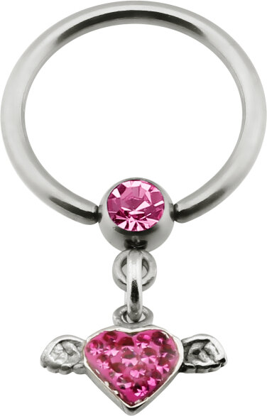 Titan - Nipple Ring - Kristall - Herz