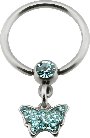 Titan - Nipple Ring - Kristall - Schmetterling