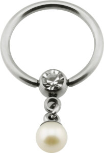 Titan - Nipple Ring - Kristall - Perle