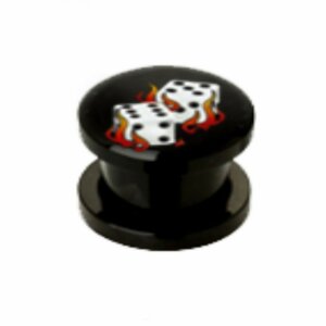 Acrylic - Plug - flaming dice