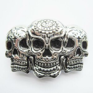 Belt Buckle - Triple Skull