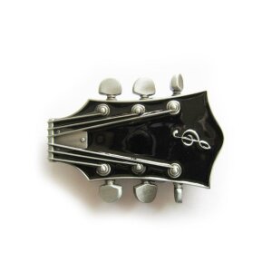 G&uuml;rtelschnalle - Gitarre schwarz - Music Guitar Buckle