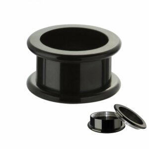 Black Steel - Tunnel - internal thread - rounded