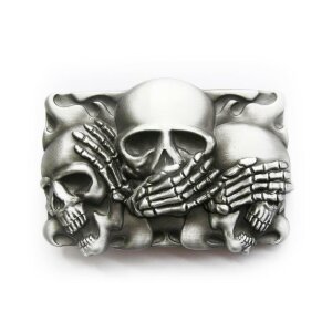 Belt Buckle - The Three Skulls - Hear / Say / See Nothing