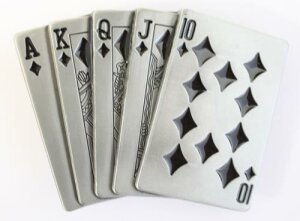 G&uuml;rtelschnalle - Royal Flush - 10 offen - Poker Buckle