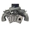 Belt buckle - Guns & Royal Flush silver - with lighter