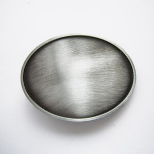 Gürtelschnalle Classic - Oval - silber gebürstet