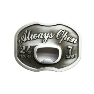 Belt Buckle - Always Open Bottle Opener