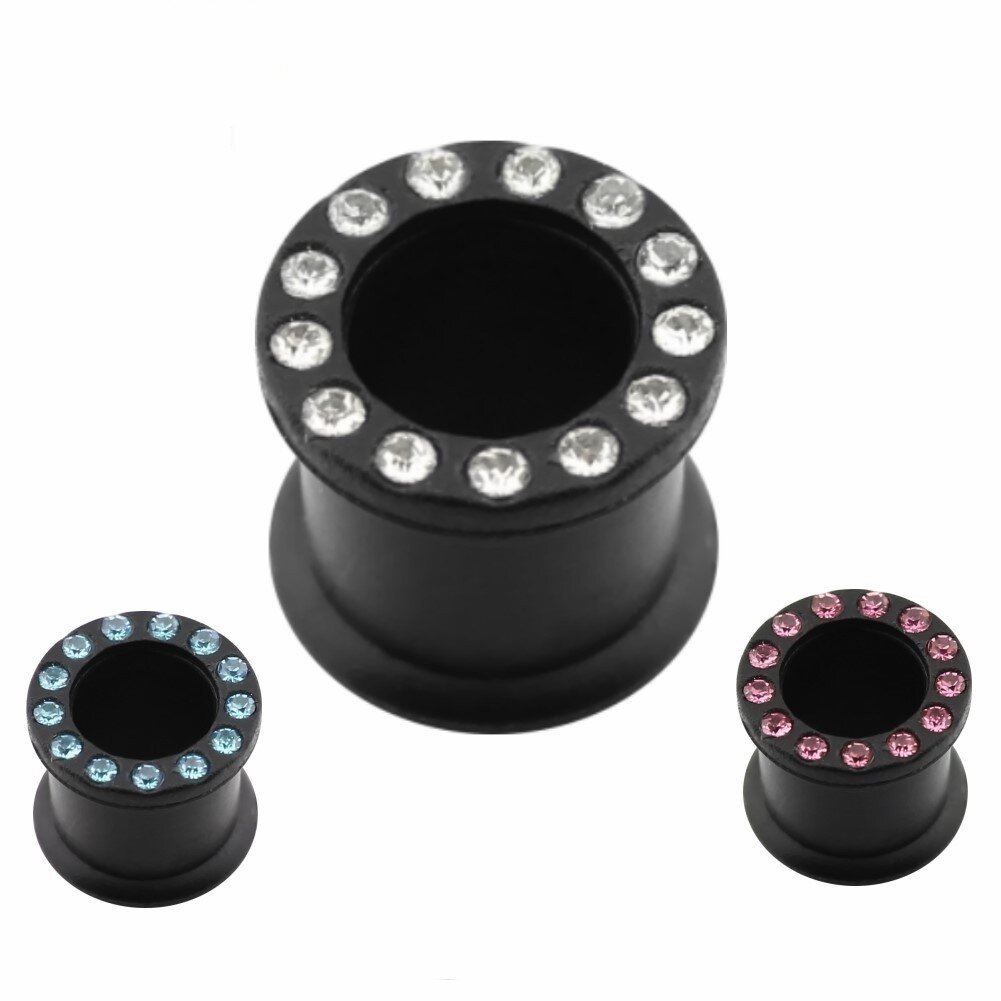Fellisimo Silikon Ohr Tunnel 10mm - Weicher Silikon Plug Double Flared - Schwarz Für Geweitete Ohren
