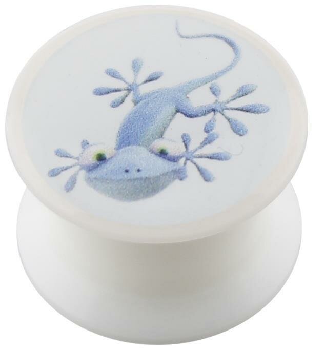 Acrylic - Design Plug - white - Gecko 8 mm
