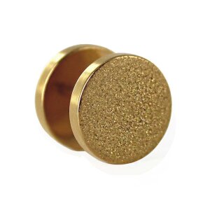 Gold Steel - Fake Plug -  Diamond Look 10+10 mm