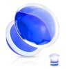 Glas - Plug - klar / blau -  mit Silikon O - Ring