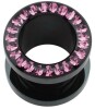 Acryl - Flesh Tunnel - schwarz - Pink (PK) - Epoxy - 6 mm