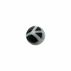1,2 mm - 4 mm - BK/WT - Schwarz / Weiss - Acryl - Schraubkugel - Peace Symbol - 10er Pack