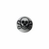 1,6 mm - 6 mm - BK/WT - Schwarz / Weiss - Acryl - Schraubkugel - Totenkopf Symbol - 10er Pack