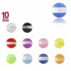 Acrylic - Screw ball - white stripes - 10pcs pack 1,6 mm - 4 mm - T-PP