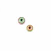 1,6 mm - 5 mm - PK/LG- Pink/ hell Grün - Acryl - Schraubspitze - Motiv Auge - 10er Pack
