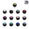 5 mm - PK - Pink - Black Titan - Klemmkugel - mit Kristall