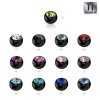 1,6 mm - 4 mm - RD - Red / Rot - Black Titan - Schraubkugel - mit Kristall