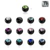 1,6 mm - 6 mm - CC - Crystal Clear/ Kristallklar - Black Titan - Schraubkugel - mit Kristall