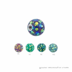 1,6 mm - 4 mm - AQ/RC-Aqua Marin/Regenbogen - Epoxy - Schraubkugel - Kristall - zweifarbig