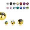 1,2 mm - 2,5 mm - LA- Light Amethyst - Acier doré - Boule à vis - Cristal