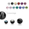 Black Steel - Screw Ball - with Crystal