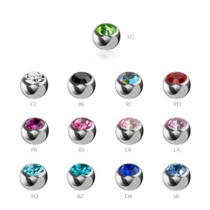 Steel - Screw ball - crystal 1,2 mm - 2,5 mm - BZ