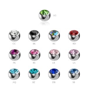 Steel - Screw ball - crystal 1,6 mm - 6 mm - BK -