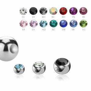 Steel - Clip-in ball - crystal 5 mm - DB