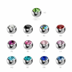 Steel - Clip-in ball - crystal 5 mm - DB