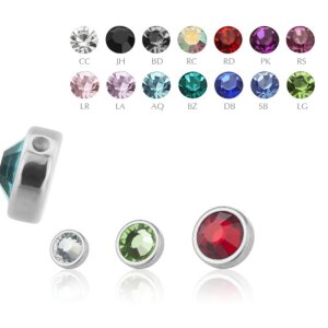 Steel - Clip-in flatball - crystal 3 mm - RC