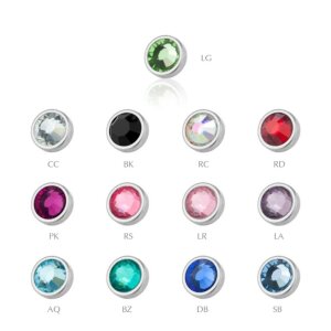 4 mm - PK - Pink - Stahl - Klemm-Flatball - Kristall