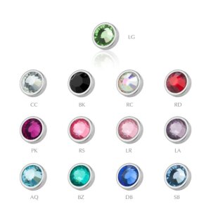 4 mm - RS - Rose / Rosa - Stahl - Klemm-Flatball - Kristall