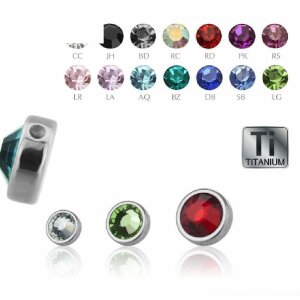 Ti Gloss Titanium - Clip-in flatball - crystal 4 mm - PK