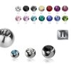 Ti Gloss Titanium - Screw ball - crystal 1,2 mm - 2,5 mm - BK